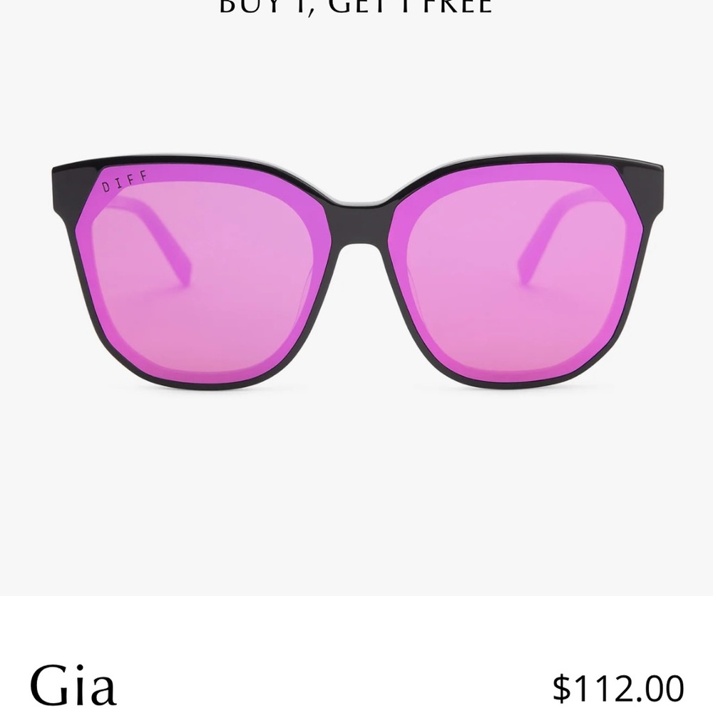 New Never Worn in Box Diff Eyewear Gia Sunglasses Light Pink Mirror